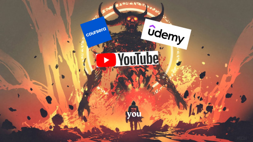 You in Hell vs. Final Boss YouTube Tutorials, Coursera and Udemy